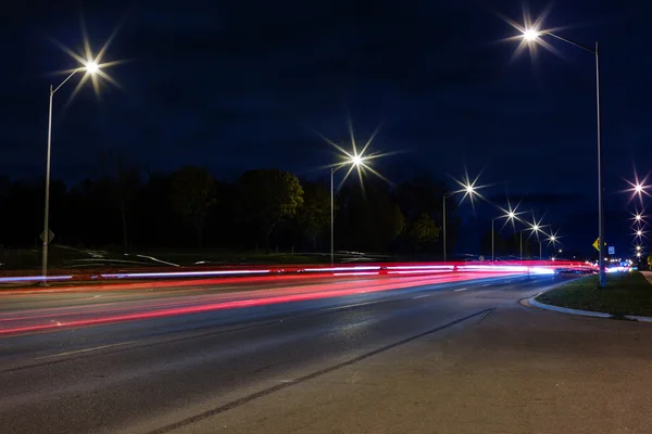 Gece ışık rotalar — Stok fotoğraf