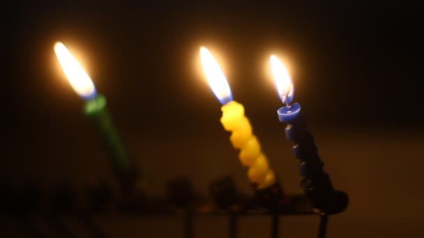 Velas Hanukkah — Vídeo de Stock