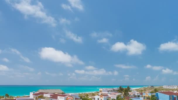 Time lapse Vista sobre la playa del mar de Carribian — Vídeo de stock