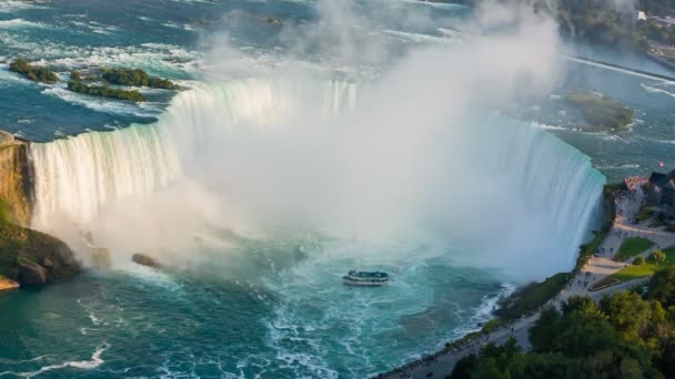 加拿大侧尼亚加拉大的瀑布 — 图库视频影像