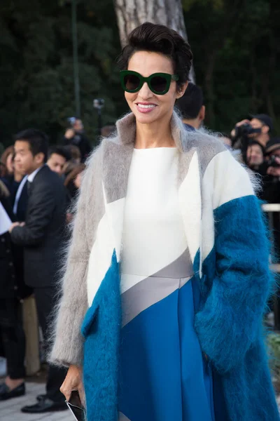 Farida Khelfa Paris Moda Haftası 2016 Louis Vuitton Show Front — Stok fotoğraf