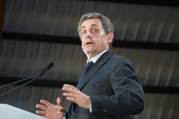 Presidente Francese Nicolas Sarkozy Alla Riunione Campagna Presidenziale Marcq Baroeul — Foto Stock