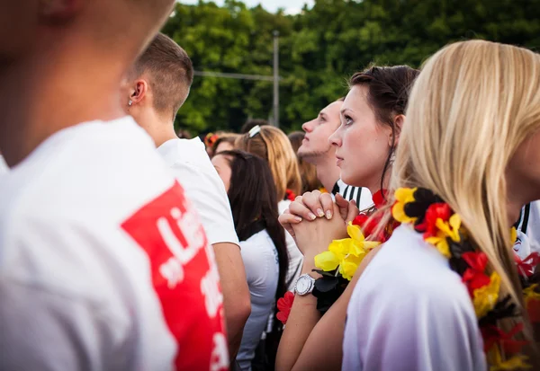 Tyska fotbollsfans på Euro 2012 — Stockfoto