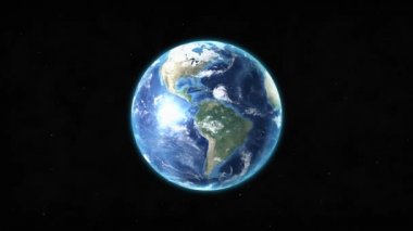 Gerçekçi Dünya uzay arkaplanı üzerinde dönüyor