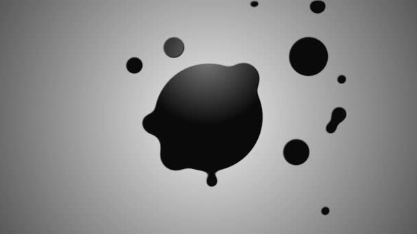 Кнопка с жидкими черными каплями — стоковое видео