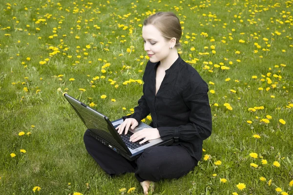 Working On The Grass — Stock Photo, Image