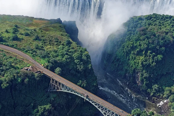 Aerial view from the Victoria falls — Stock Photo, Image