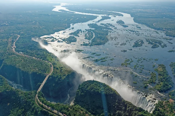 Widok z lotu ptaka z Victoria falls — Zdjęcie stockowe