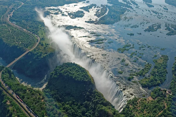 Vista aerea dalle cascate Victoria — Foto Stock