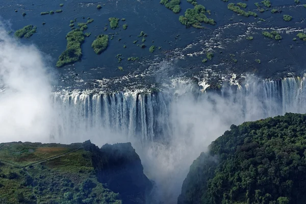 Vista aérea desde las cataratas de Victoria Imagen de archivo