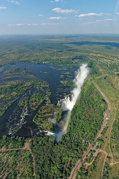 Aerial view from the Victoria falls Royalty Free Stock Images