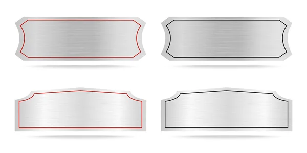 Vector Metal name plate or Metallic labels — Stock Vector