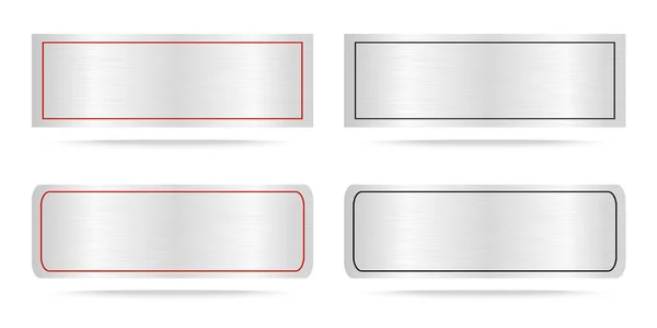 Vector Placa de nombre de metal o etiquetas metálicas — Vector de stock