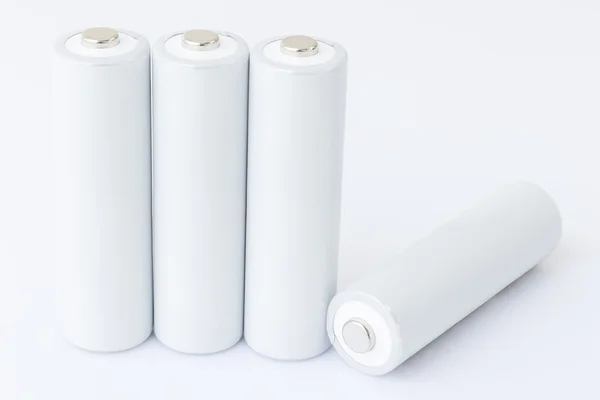 Batterie AA su bianco — Foto Stock
