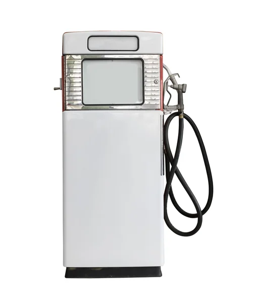 Vintage white fuel pump on white background — Stock Photo, Image