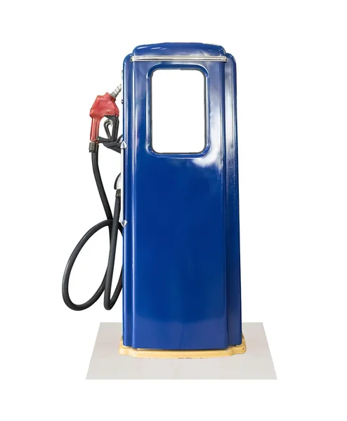 Vintage blue fuel pump on white background — Stock Photo, Image