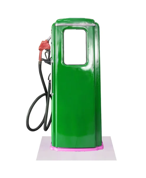 Vintage green fuel pump on white background — Stock Photo, Image