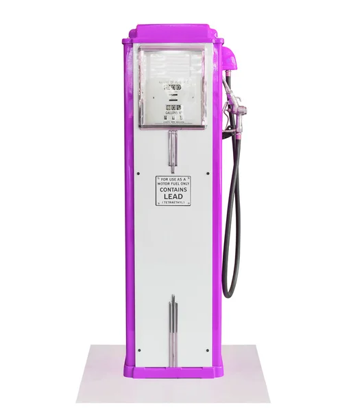 Vintage purple fuel pump on white background — Stock Photo, Image