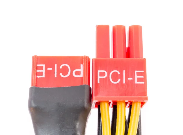 Tarjeta de vídeo de cable PCI-E de primer plano —  Fotos de Stock