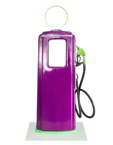 Vintage purple fuel pump on white background — Stock Photo, Image