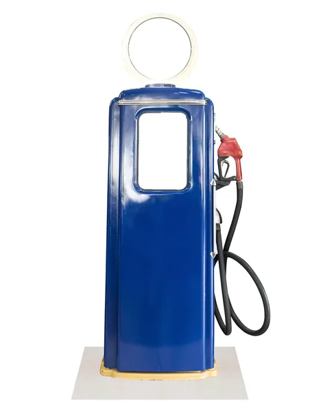 Vintage blue fuel pump on white background — Stock Photo, Image