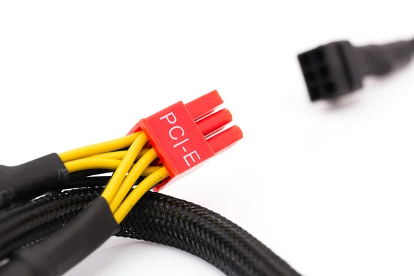 Tarjeta de vídeo de cable PCI-E de primer plano —  Fotos de Stock