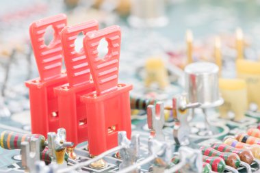 Closeup elektronik donanım devre kartı üzerinde