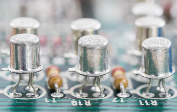 Closeup electronic hardware on the circuit board — Stock Photo, Image