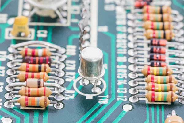 Close-up van elektronische circuit bord — Stockfoto