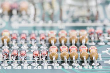 Closeup elektronik donanım devre kartı üzerinde