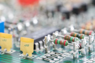 Closeup elektronik donanım devre kartı üzerinde