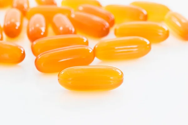 Close up capsules gel on white background — Stock Photo, Image