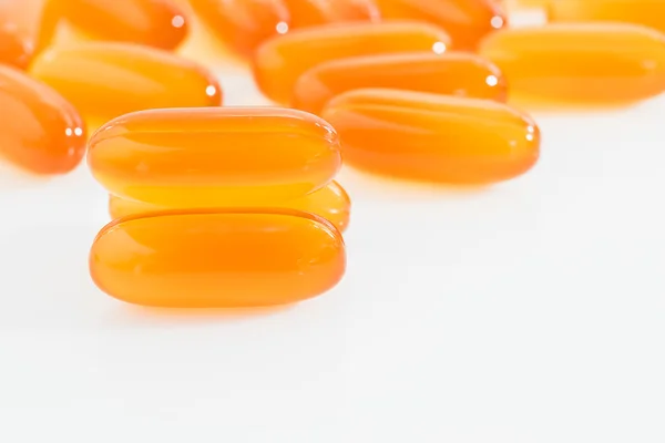 Close up capsules gel on white background — Stock Photo, Image