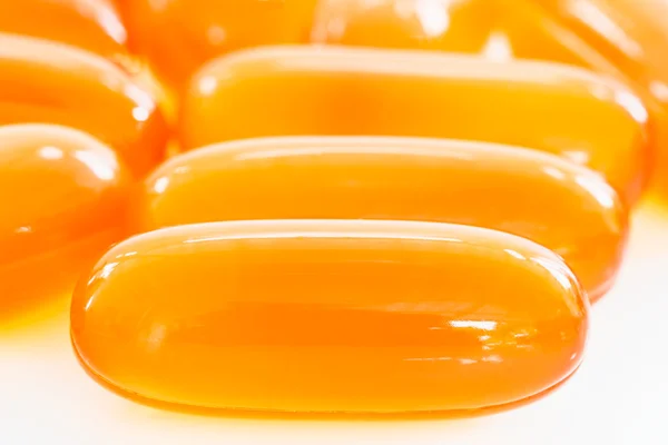 Close up capsules gel on white background — Stock Photo, Image