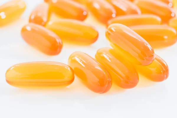 Close up capsules gel on white background — Stock Photo, Image