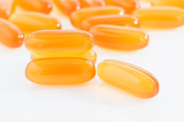 Close up capsules gel on white background — Stock Photo, Image