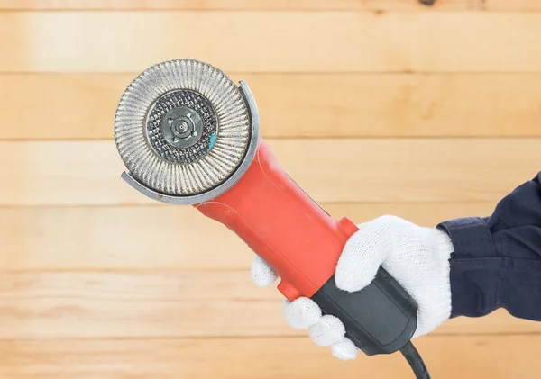 Cirkelzaag met een schurende schijf — Stockfoto