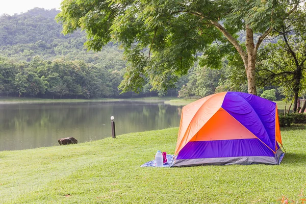 在森林中露营的圆顶帐篷 — 图库照片