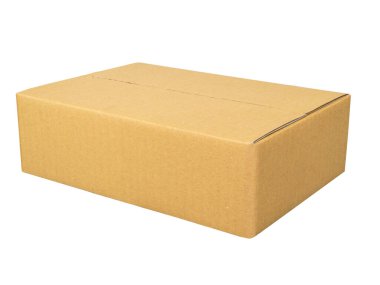 Mockup for design. Closed Brown cardboard box isolated on white background clipart