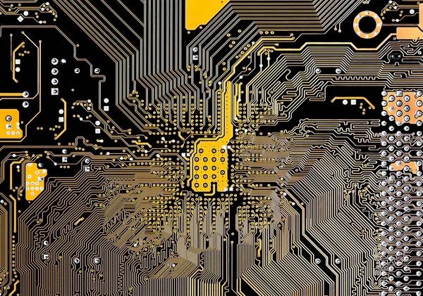 Close Black Circuit Mainboard Computer Background — Stock Photo, Image