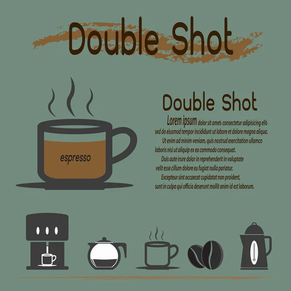 Coffee types, Double Shot coffee — Stock Vector