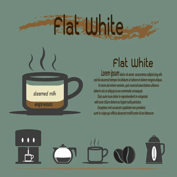Flat White Coffee — Stock Vector
