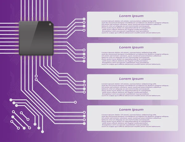 전자 회로 기판 인포 그래픽 — 스톡 벡터