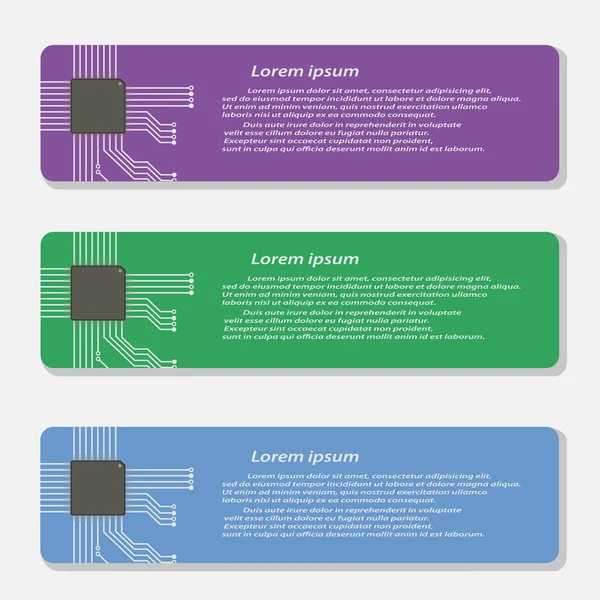 Infografías de microchips — Vector de stock