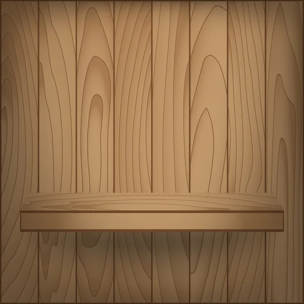 Lege bruin houten plank — Stockvector