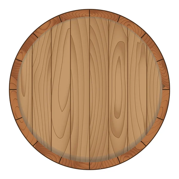 Barril de madera sobre blanco, ilustración vectorial — Vector de stock