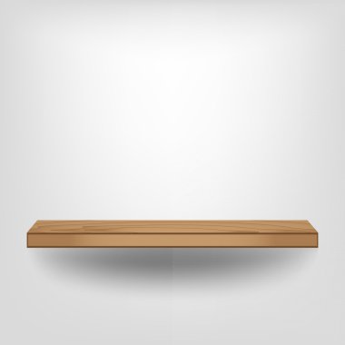 beyaz boş ahşap raf