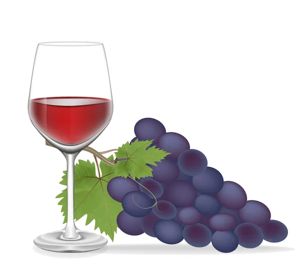 Grape and Glass wine ,Vector illustration — Stock Vector