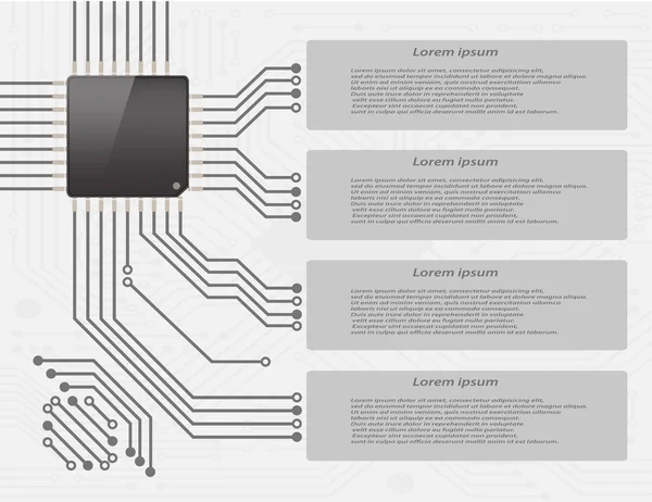 Carte de circuits électroniques Infographies — Image vectorielle