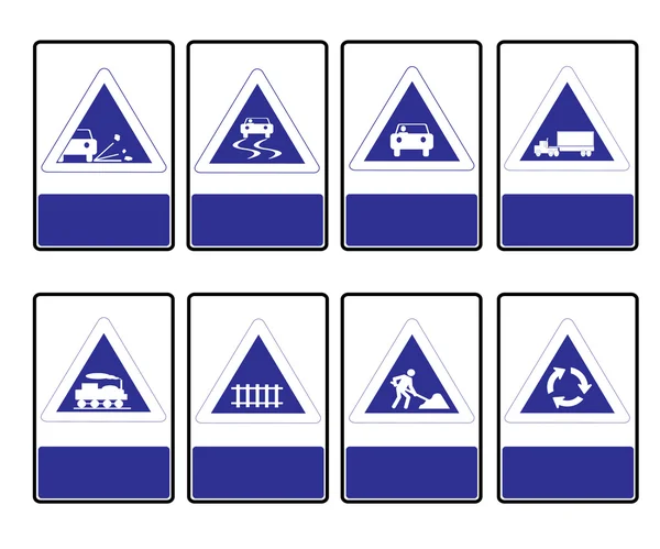 Triangle blue road signs — Stock Vector